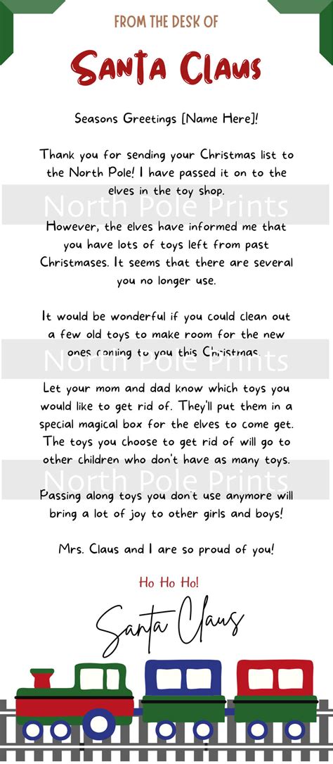 charity letter from santa